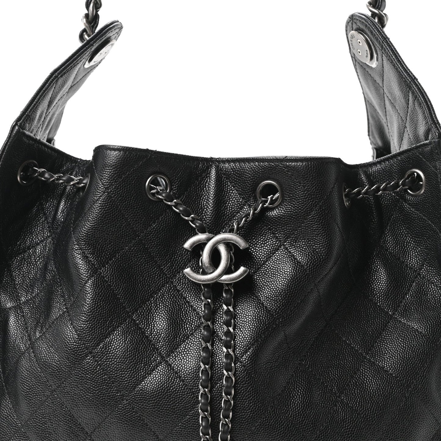 Caviar Quilted Medium Chanel 25 Handbag Black