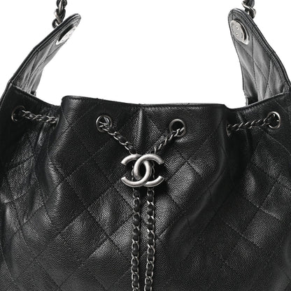 Caviar Quilted Medium Chanel 25 Handbag Black