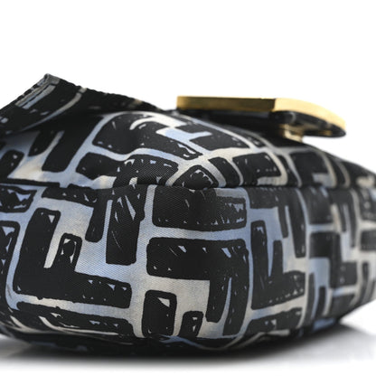 X JOSHUA VIDES Nylon FF Cloudy Mini Belt Baguette Bag White Celeste Black