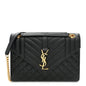 Grain De Poudre Textured Mixed Matelasse Triquilt Medium Monogram Satchel Black