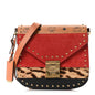 Suede Calf Hair Visetos Patricia Crossbody Bag Cognac Multicolor