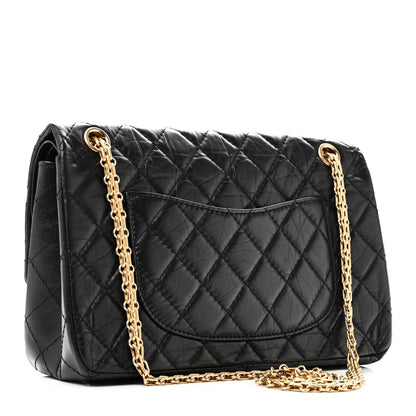 Aged Calfskin Quilted 2.55 Reissue 226 Flap Black