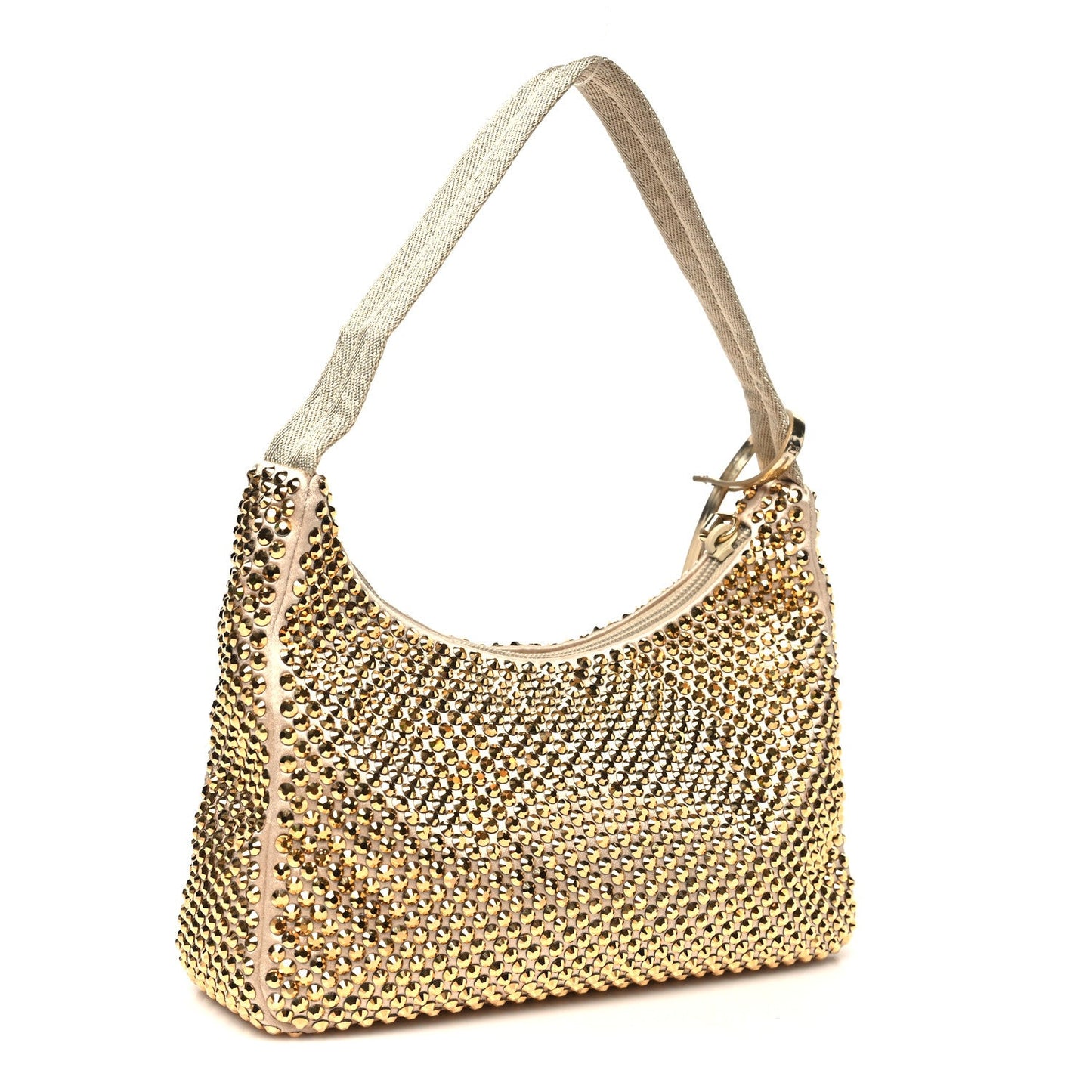 Satin Crystal Mini Re-Edition 2000 Bag Platino