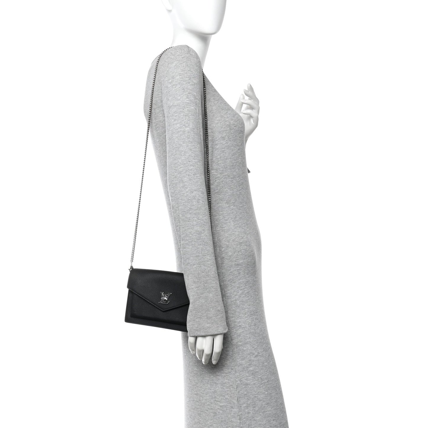 Soft Calfskin My Lockme Chain Pochette Black