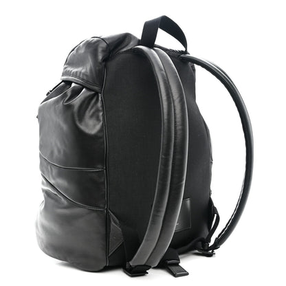 Lambskin Logo Debossed Backpack Black