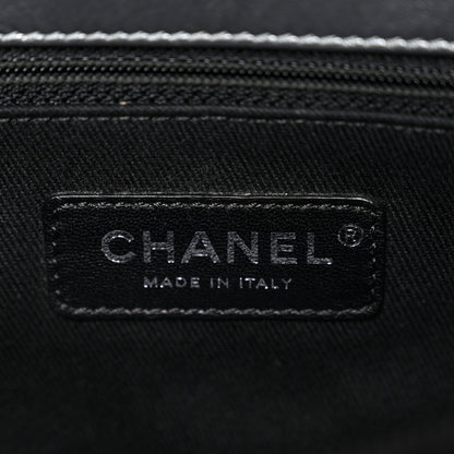 Metallic Aged Calfskin Quilted Small Coco Handle Flap Charcoal