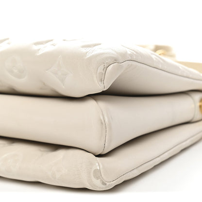 Lambskin Embossed Monogram Coussin PM Beige Cream