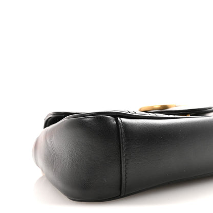 Calfskin Matelasse Mini GG Marmont Shoulder Bag Black