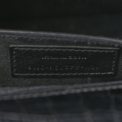 Calfskin Crocodile Embossed Medium Monochrome Monogram Sunset Black