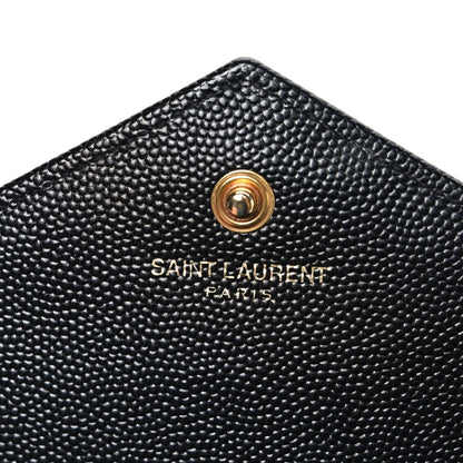 Grain De Poudre Matelasse Chevron Monogram Chain Wallet Black