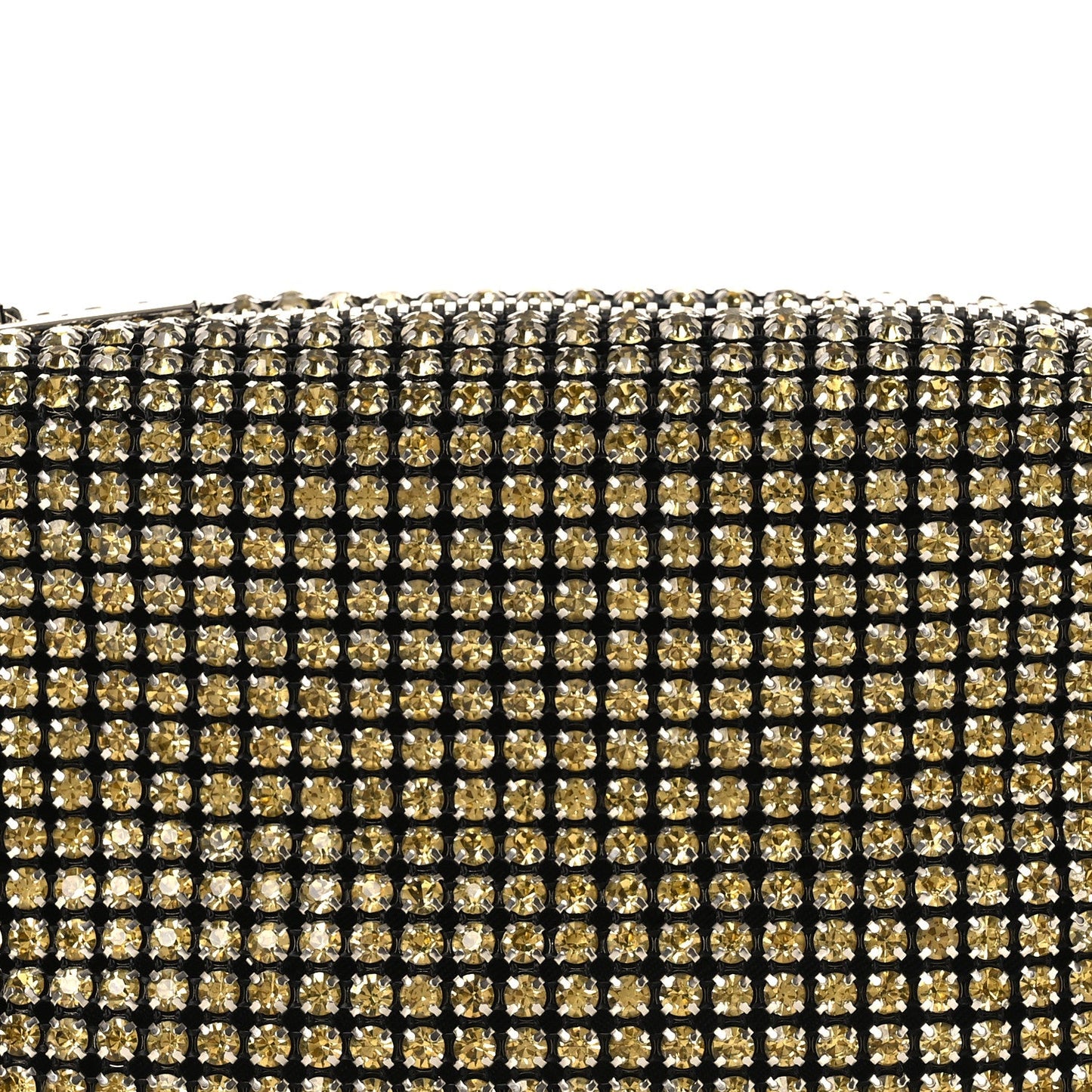 Mesh Crystal Rhinestone Medium Heiress Pouch Porcelain