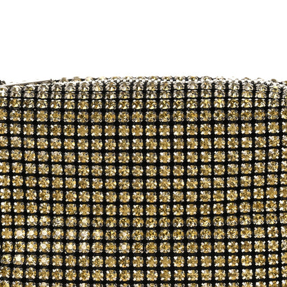 Mesh Crystal Rhinestone Medium Heiress Pouch Porcelain