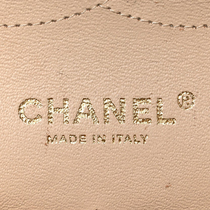 Caviar Quilted Jumbo Double Flap Beige Clair