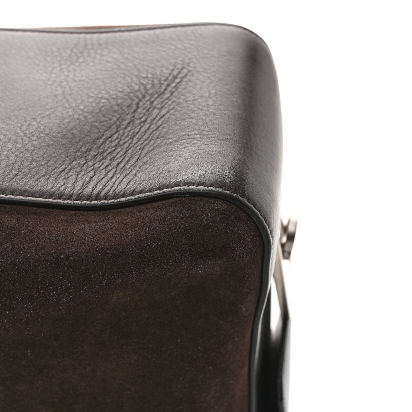 Suede Calfskin Gancini Twins Slouchy Crossbody Bag Brown