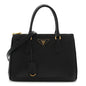 Saffiano Small Galleria Double Zip Tote Black