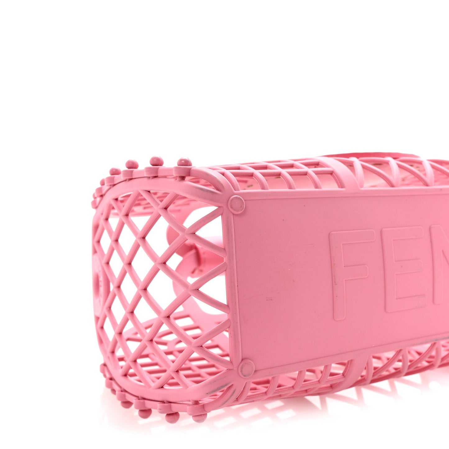 Recycled Plastic Vitello Liberty Matte Small Fendi Basket Rosa