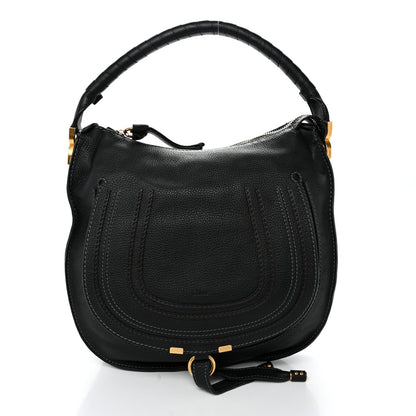 Calfskin Medium Marcie Satchel Black