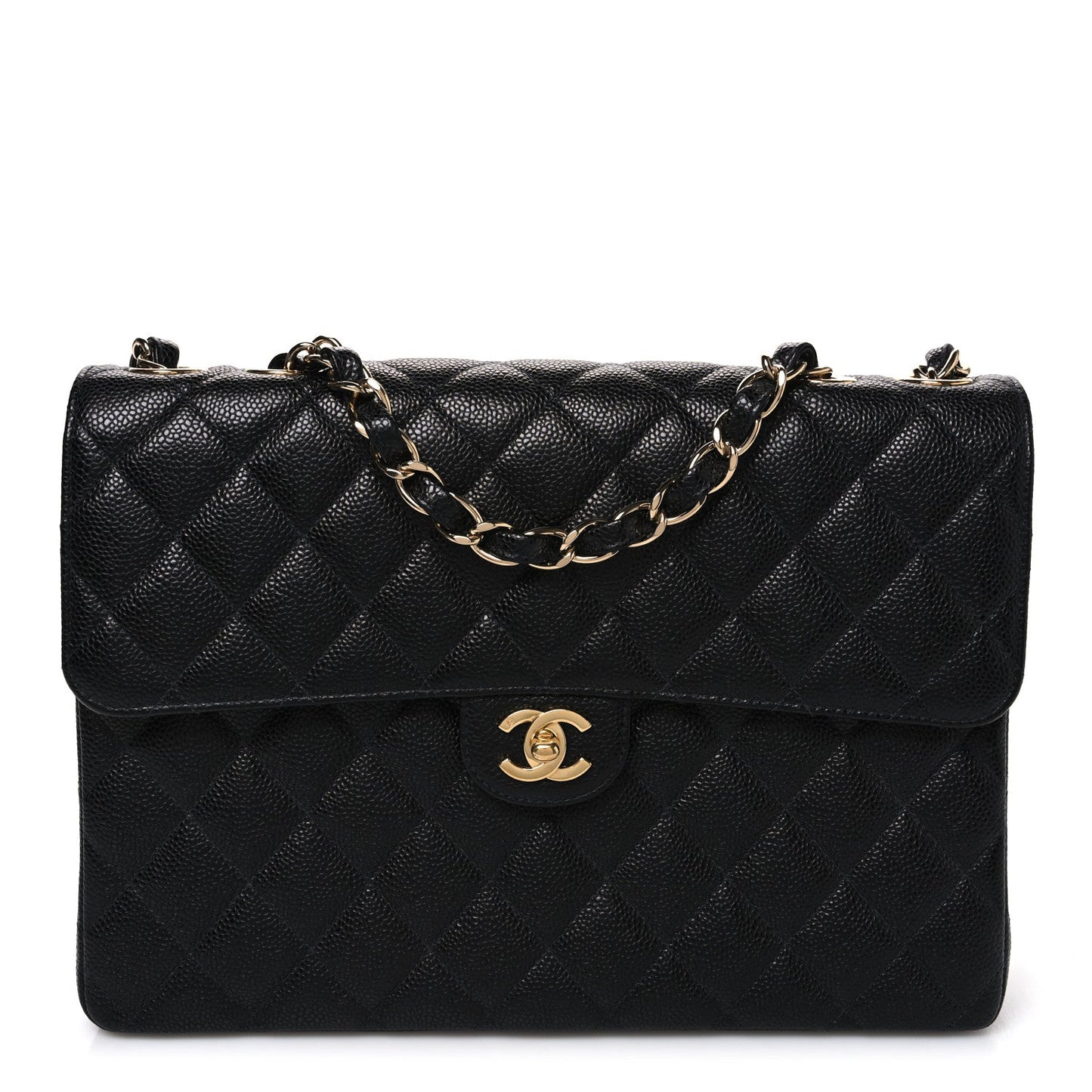 Caviar Jumbo Single Flap Black