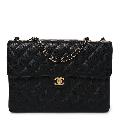 Caviar Jumbo Single Flap Black