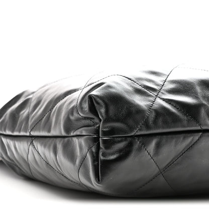 Shiny Calfskin Quilted Chanel 22 So Black