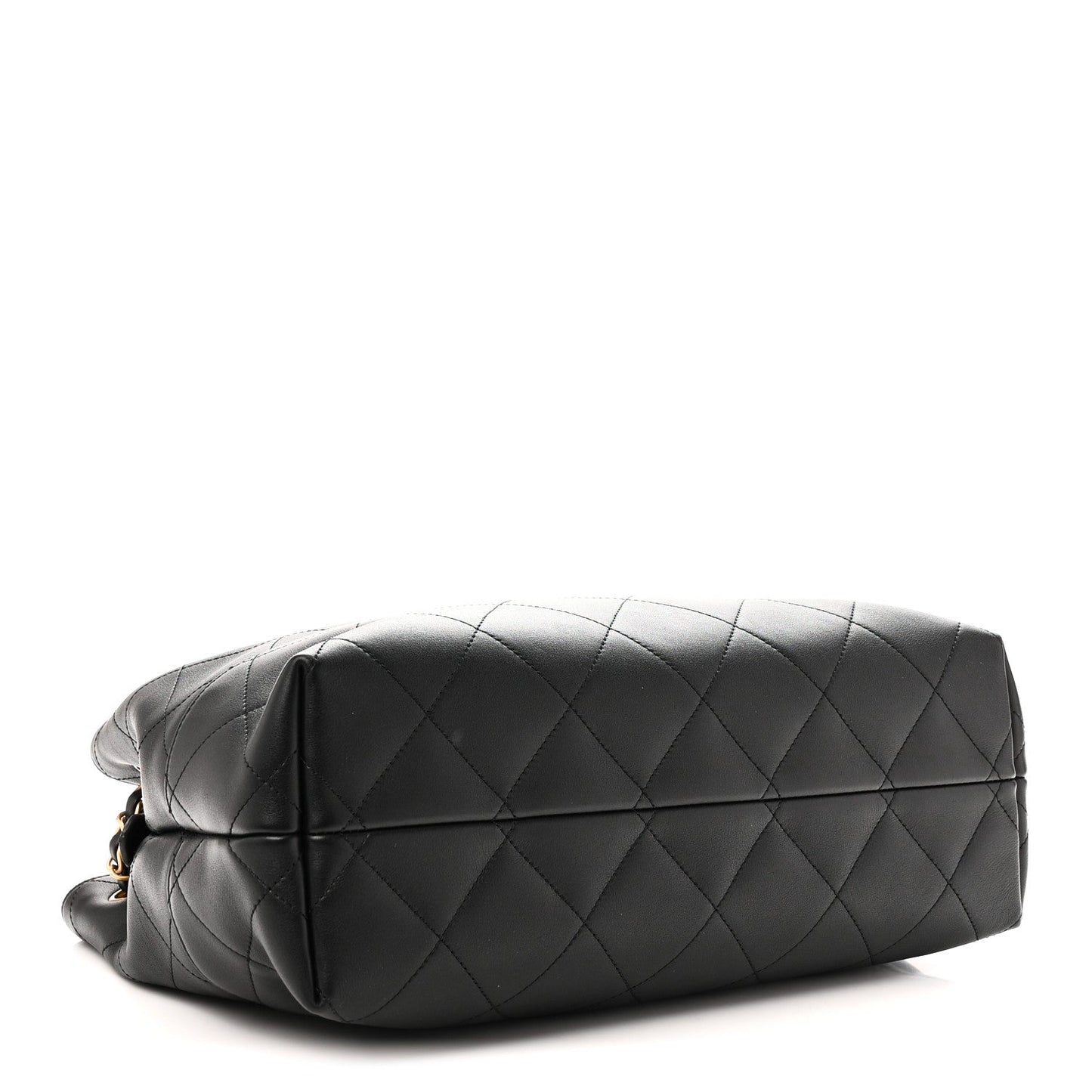 Calfskin Quilted Small Coco Base Shopping Bag Black