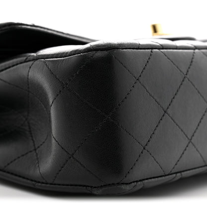 Lambskin Quilted Small Double Flap Black