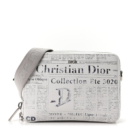 X DANIEL ARSHAM Grained Calfskin Newspaper Messenger White