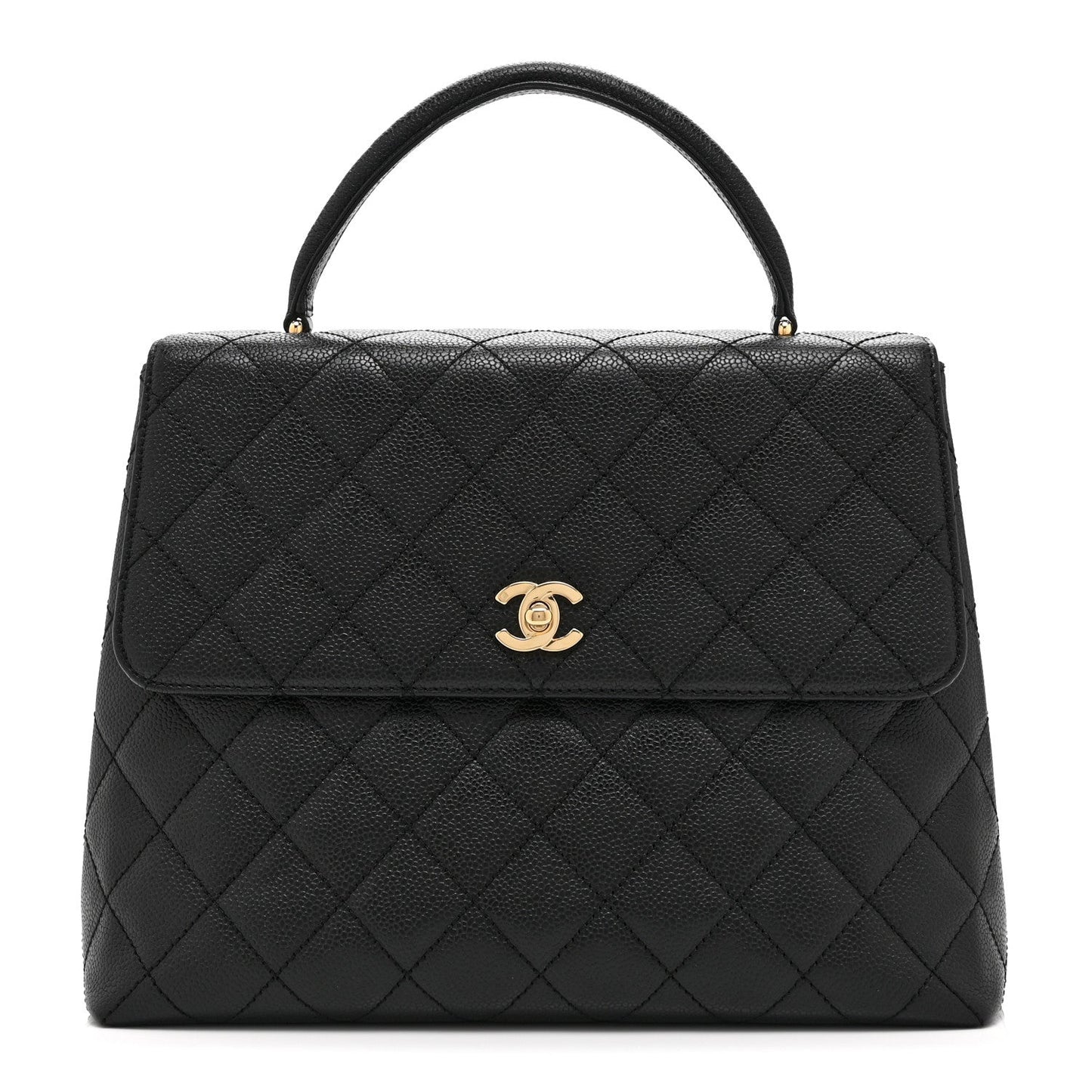 Caviar Quilted Jumbo Kelly Flap Black