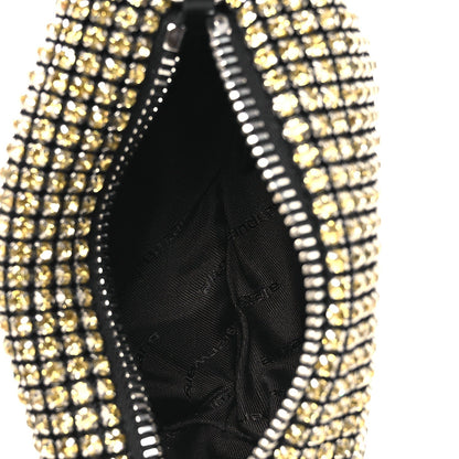 Mesh Crystal Rhinestone Medium Heiress Pouch Porcelain