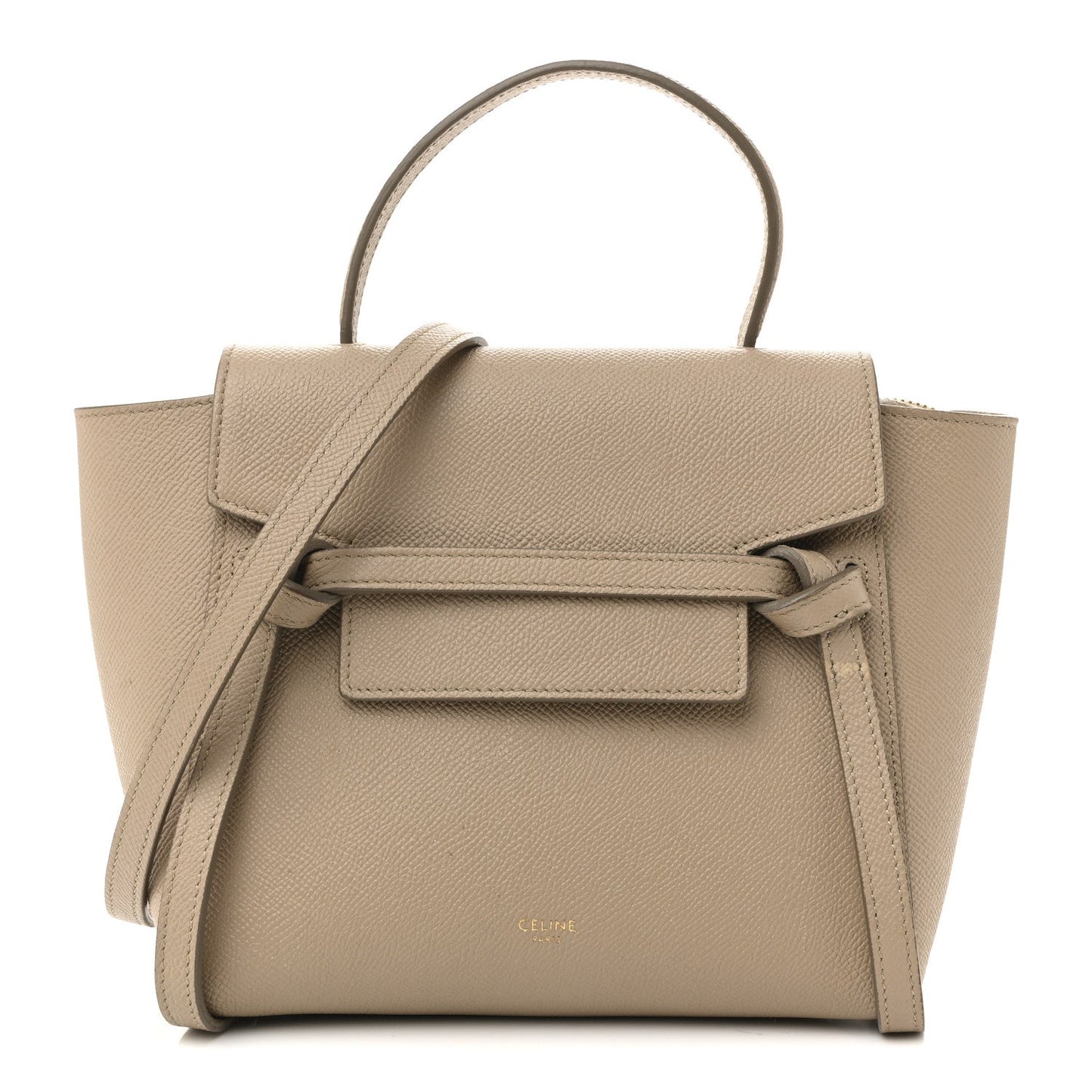 Grained Calfskin Nano Belt Bag Light Taupe