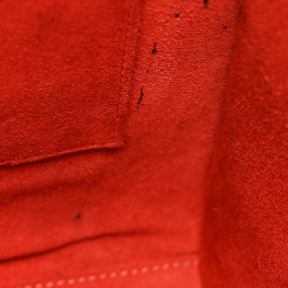 Drummed Calfskin Micro Luggage Vermillion