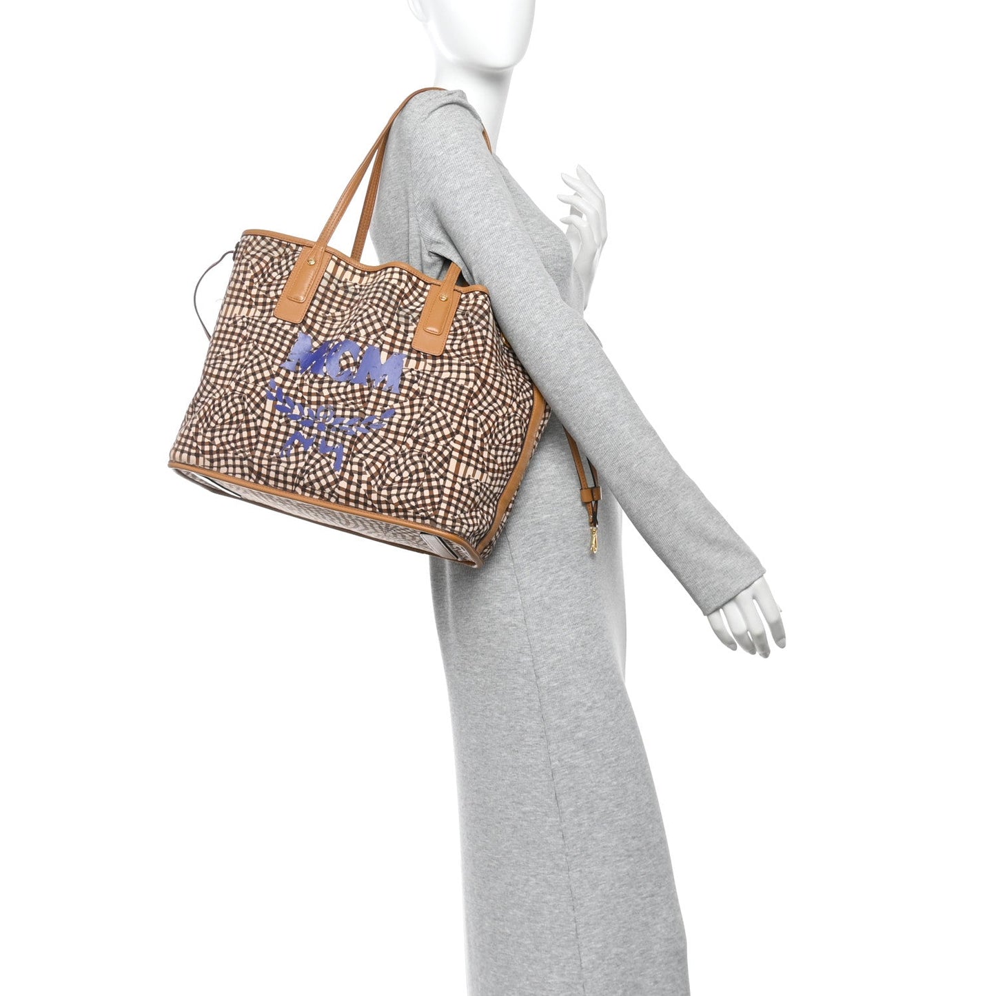 Visetos Medium Liz Reversible Shopper Tote Cognac