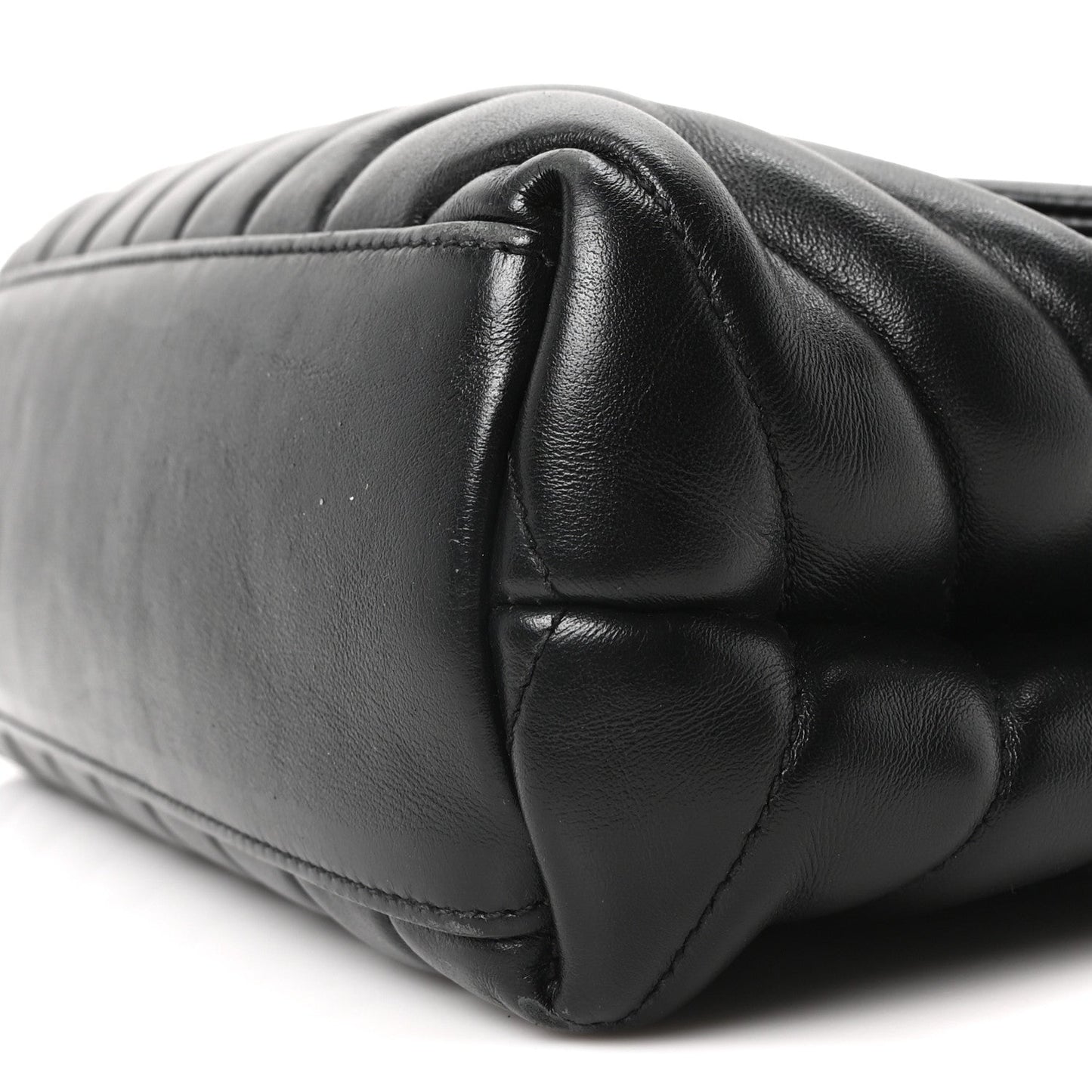 Calfskin Y Quilted Monogram Small Loulou Chain Satchel Black