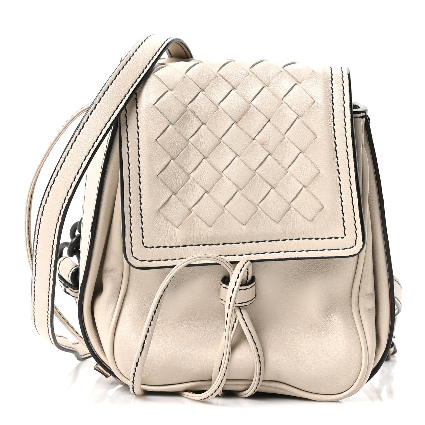 Nappa Intrecciato Double Pocket Crossbody Mist Black