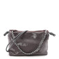 Sequin Medium Donut Chain Flamenco Knot Clutch Grey