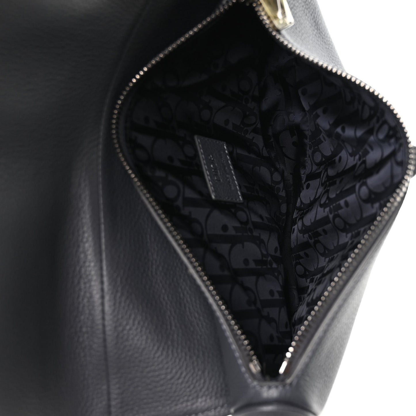 Calfskin Atelier Signature Print Mens Saddle Bag Grey