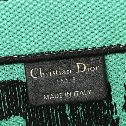 Canvas Embroidered Medium Miss Dior Graffiti Book Tote Green Blue