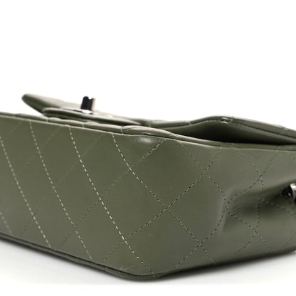 Lambskin Quilted Mini Rectangular Flap Green