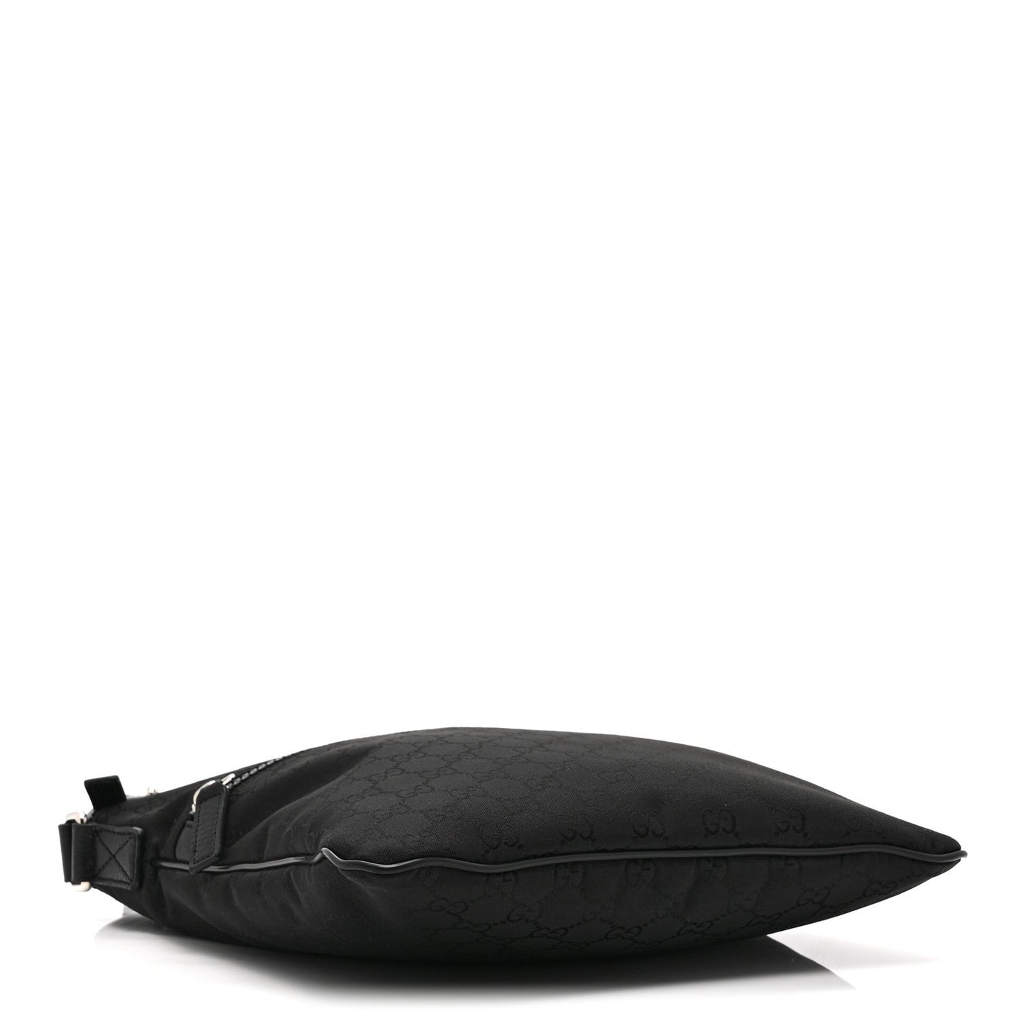 Nylon Monogram Small Flat Messenger Bag Black