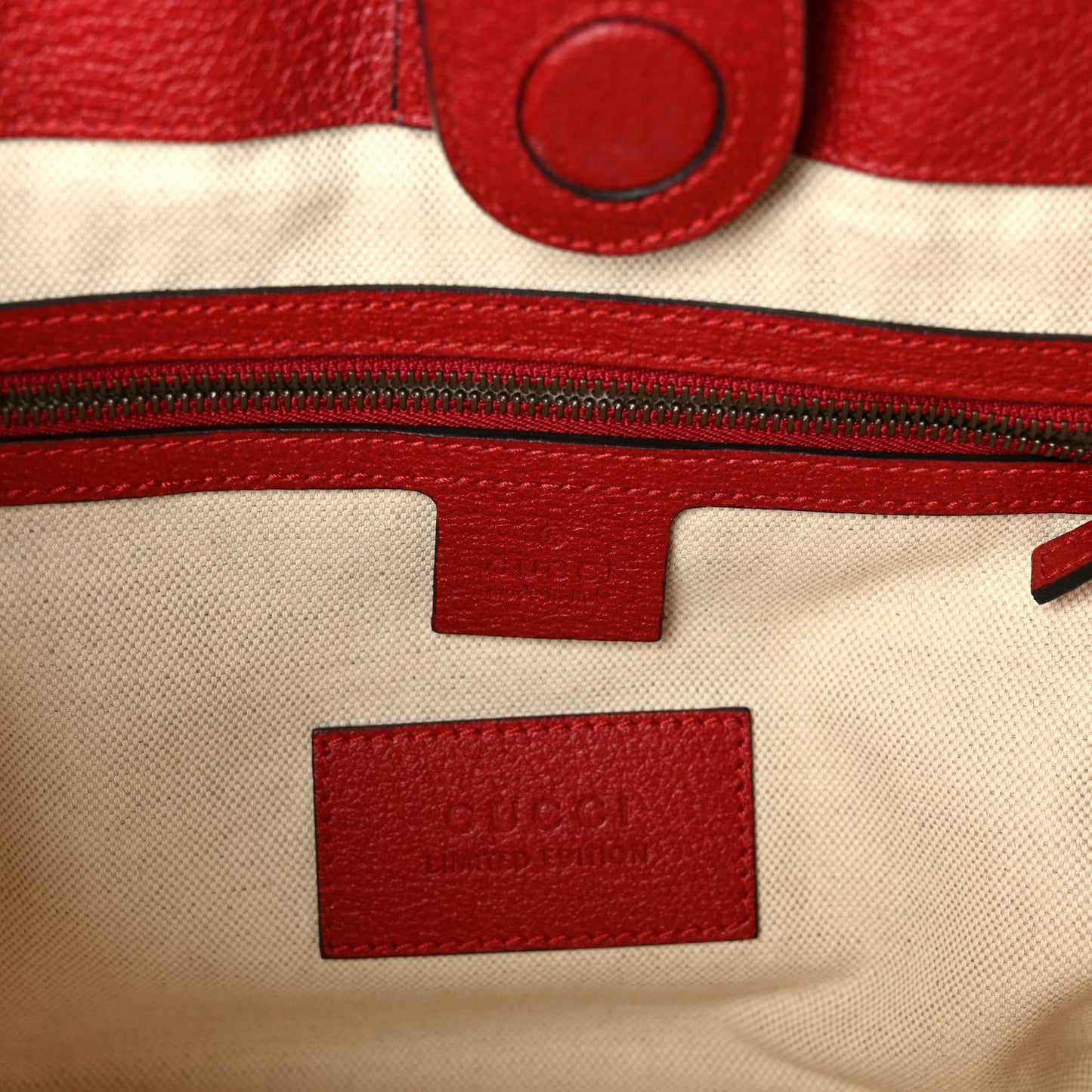 Soft GG Supreme Monogram Web Bosco Patch Small Crossbody Tote Beige Malva Hibiscus Red