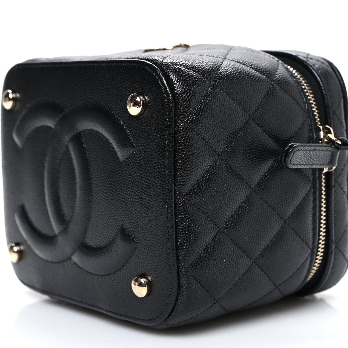 Caviar Quilted Small CC Vanity Case Black Black