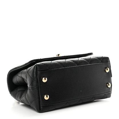 Caviar Quilted Extra Mini Coco Handle Flap Black