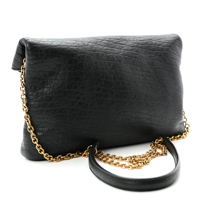 Supple Lambskin Small Cassandre Chain Pouch Black