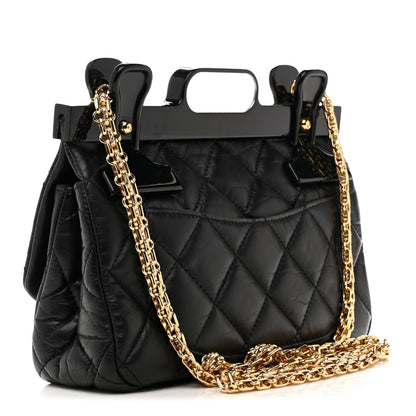 Aged Calfskin Quilted 2.55 Reissue Mini Hanger Flap Black