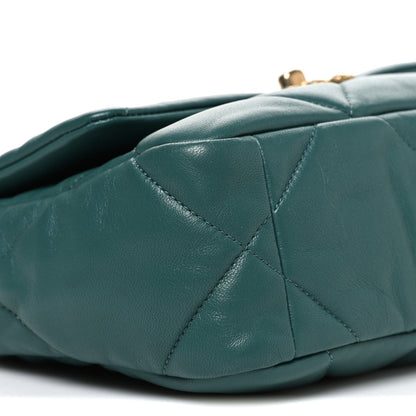 Lambskin Quilted Medium Chanel 19 Flap Green