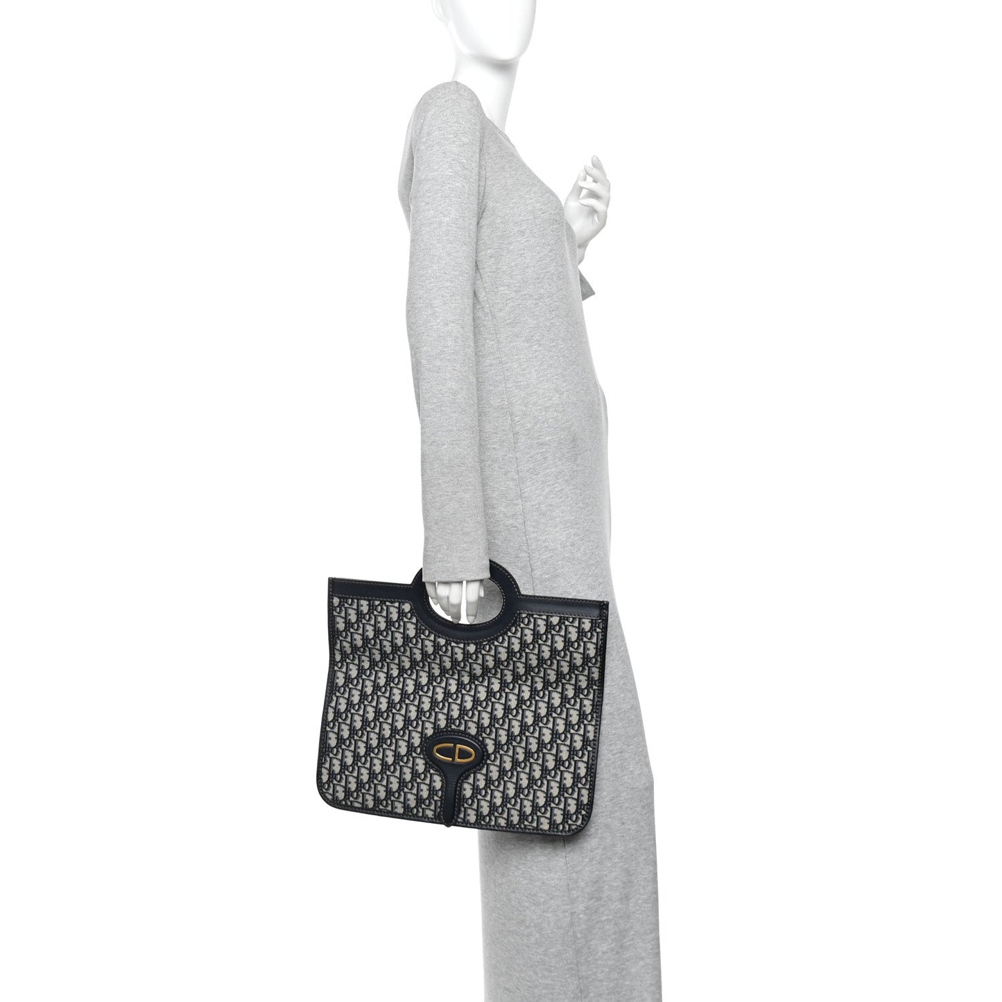 Oblique Fold Over Clutch Blue