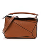 Calfskin Small Puzzle Edge Bag Tan