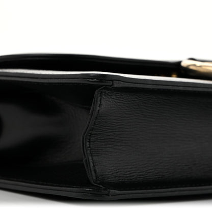 Textured Calfskin Small Torchon GG Ring Shoulder Bag Black