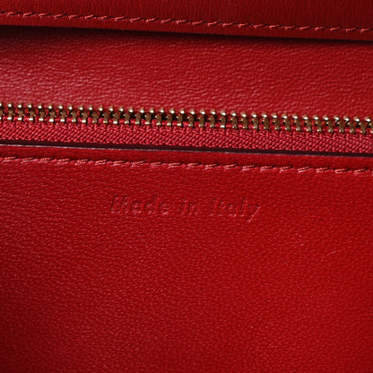 Box Calfskin Medium Classic Box Flap Bag Red