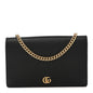 Dollar Calfskin Mini GG Marmont Chain Wallet Black